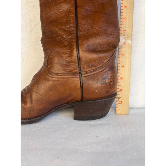 Vintage Tony Lama Cowboy Boots Men's 9C Brown Leather Western Style 5084 - Picture 11 of 13